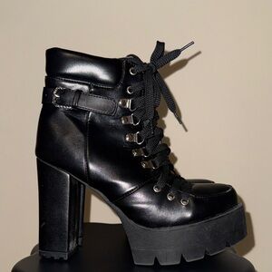 Black Platform Ankle Boots